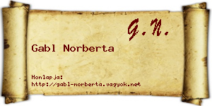 Gabl Norberta névjegykártya